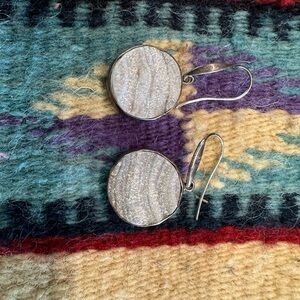 Silver Glitter Drop Earrings